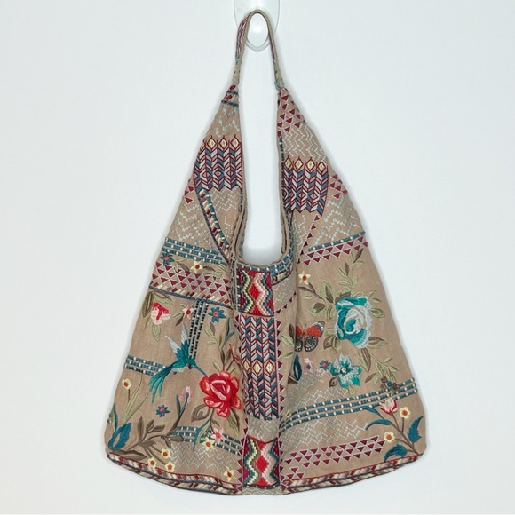 NWOT Johnny Was Hobo Embroidered Gensia Bag Purse - Picture 3 of 11